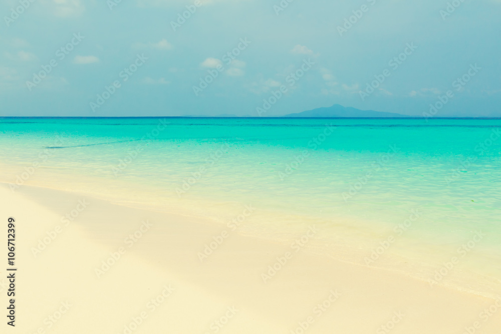 Tropical beach with clouds