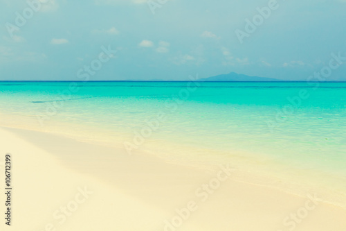 Tropical beach with clouds