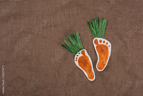 handmade foot-shaped carrot