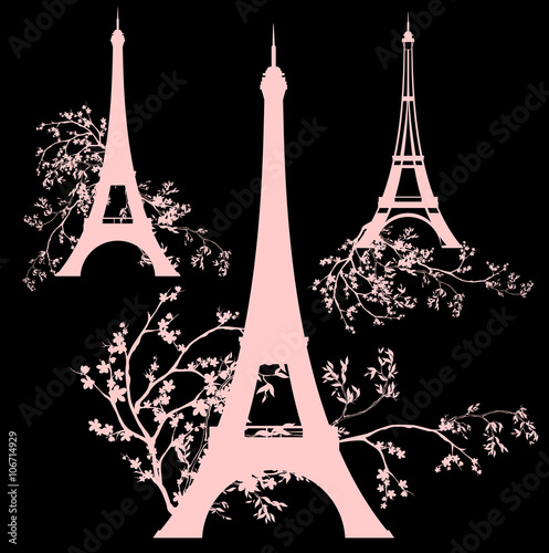 spring eiffel tower design set