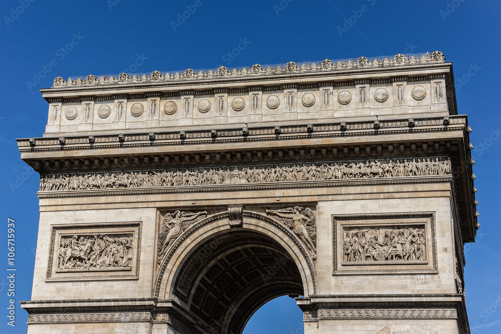 Arc de Triomphe de l'Etoile on Charles de Gaulle Place, Paris. Arc de Triomphe de l'Etoile on Charles de Gaulle Place, Paris.