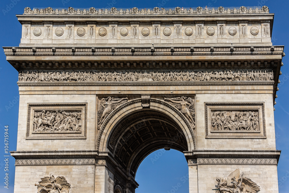 Arc de Triomphe de l'Etoile on Charles de Gaulle Place, Paris.