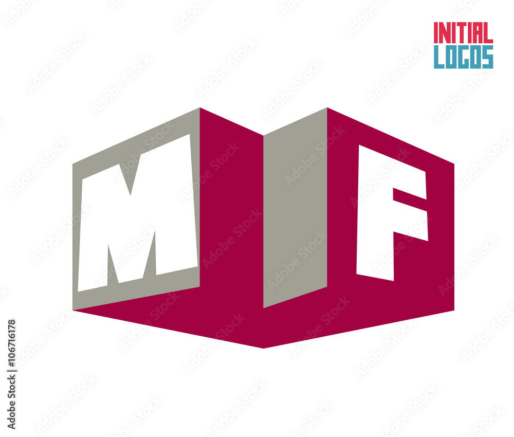 Fototapeta premium MF Initial Logo for your startup venture
