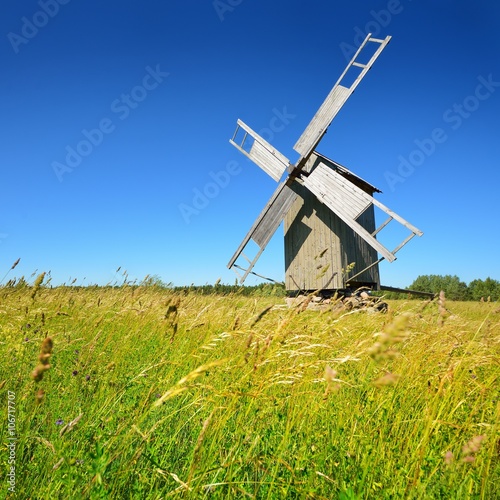 Old wooden windmill on Hiumaa island, Estonia