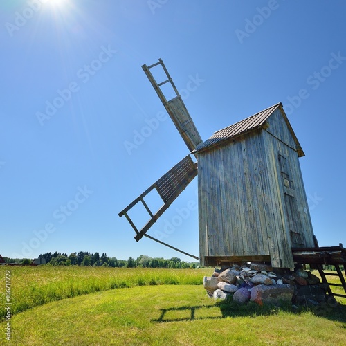 Old wooden windmill on Hiumaa island, Estonia