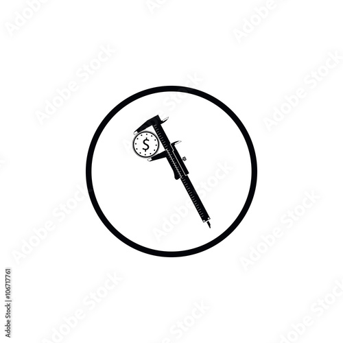 Icon calipers with coin.