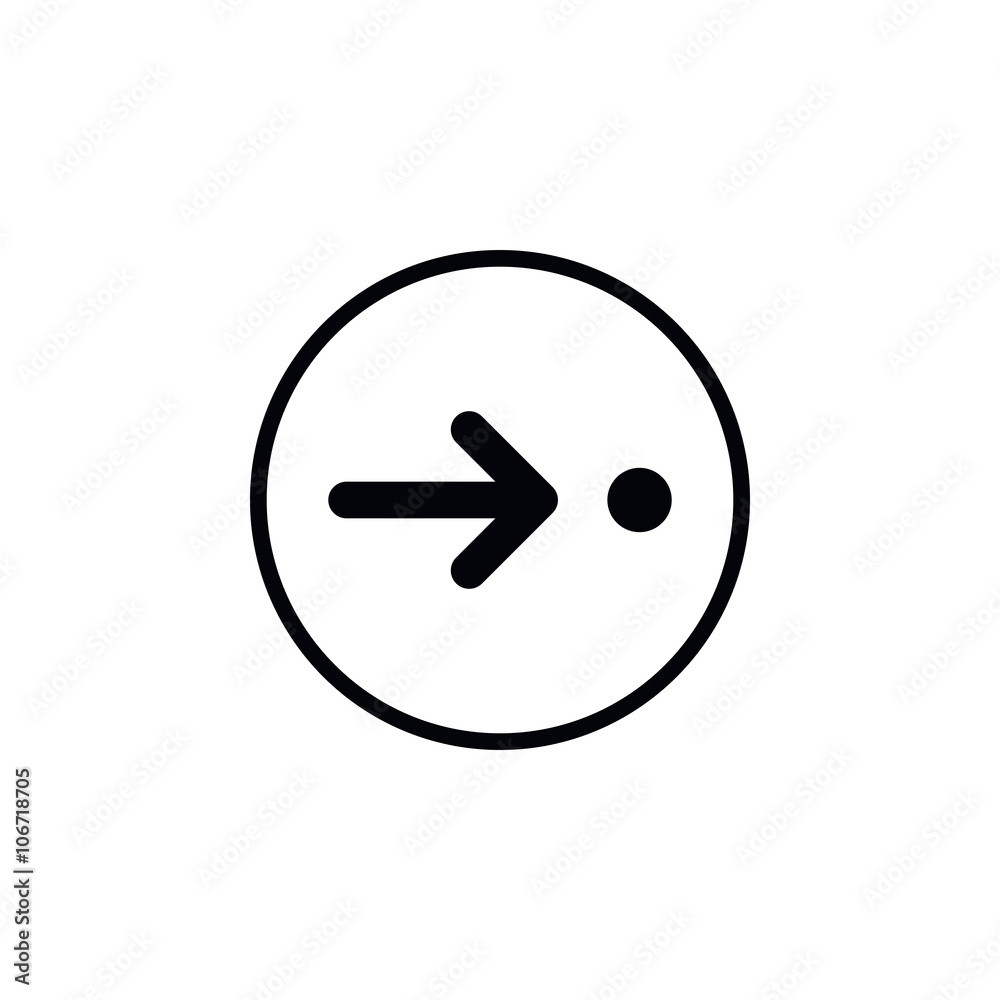 Icon right arrow, sign media following.
