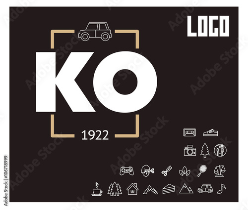 KO Initial Logo for your startup venture