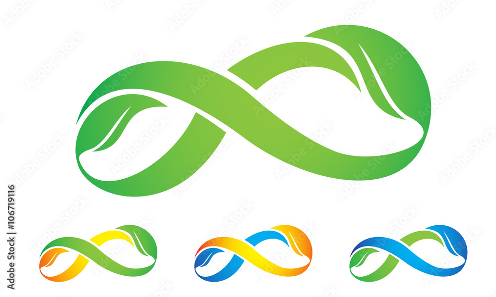 infinity leaf logo design infinity leaf logo design