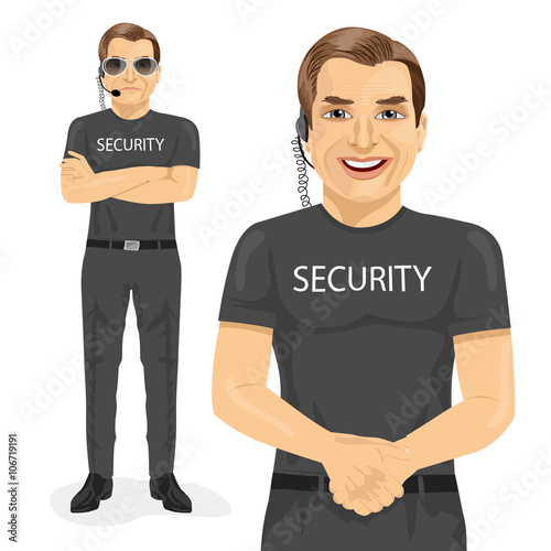 professional security guard with two different pose