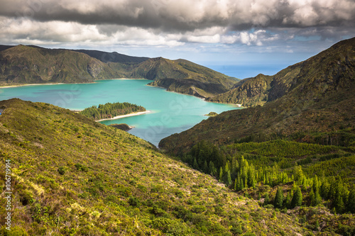 Lagoa do Fogo, a volcanic lake in Sao Miguel, Azores