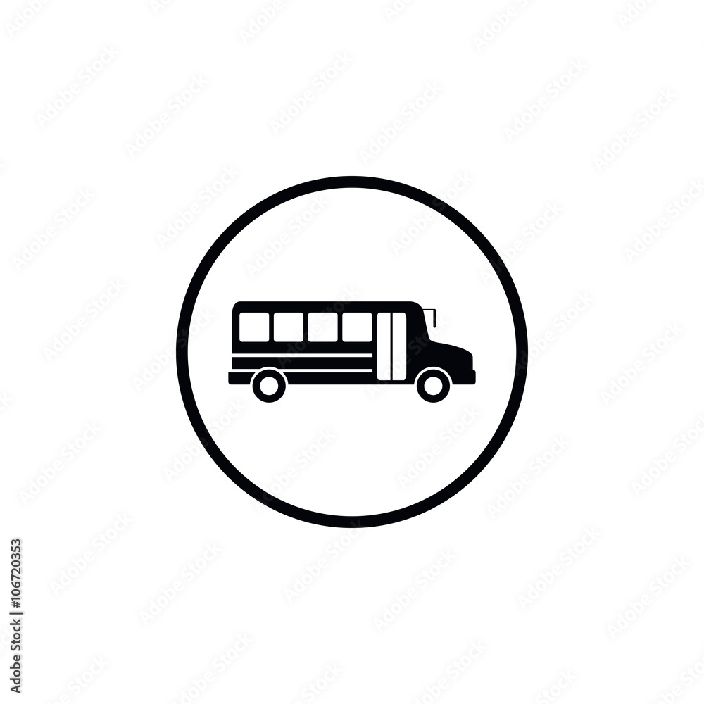 Icon school bus. Icon school bus.