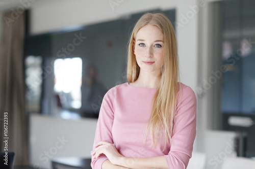 Blond businesswoman at office Free Download Blond businesswoman at office - GFXLoad