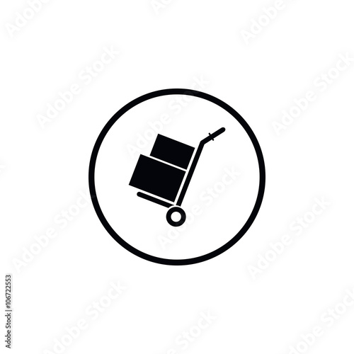 Icon handcart with boxes.