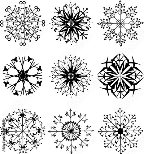 Kollektion von Schneekristallen 