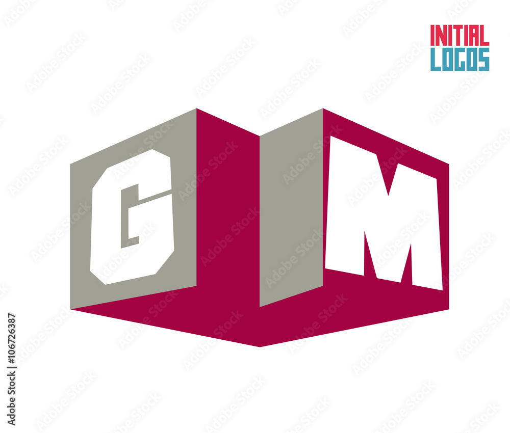 Fototapeta premium GM Initial Logo for your startup venture