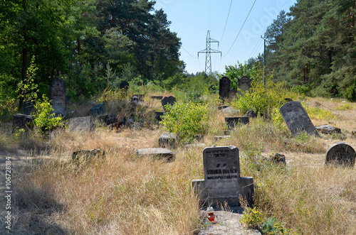 Zdewastowany cmentarz żydowski w Otwocku photo