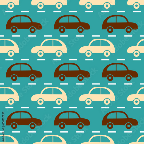 Vector seamless pattern with cars