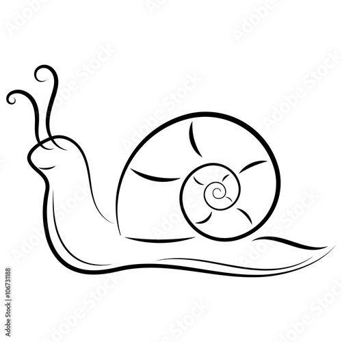 Doodle hand drawn abstract snail