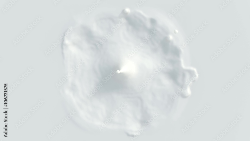 4k Slow-motion milk dropping and splashing forming a beautiful crown splash (top view)