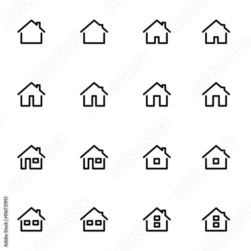 Set 2 of line icons representing house Vector Illustration
