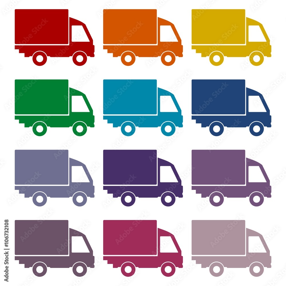 Truck icons set Truck icons set