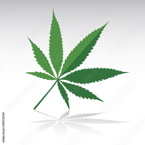 Cannabis leaf. Vector illustration and icon.