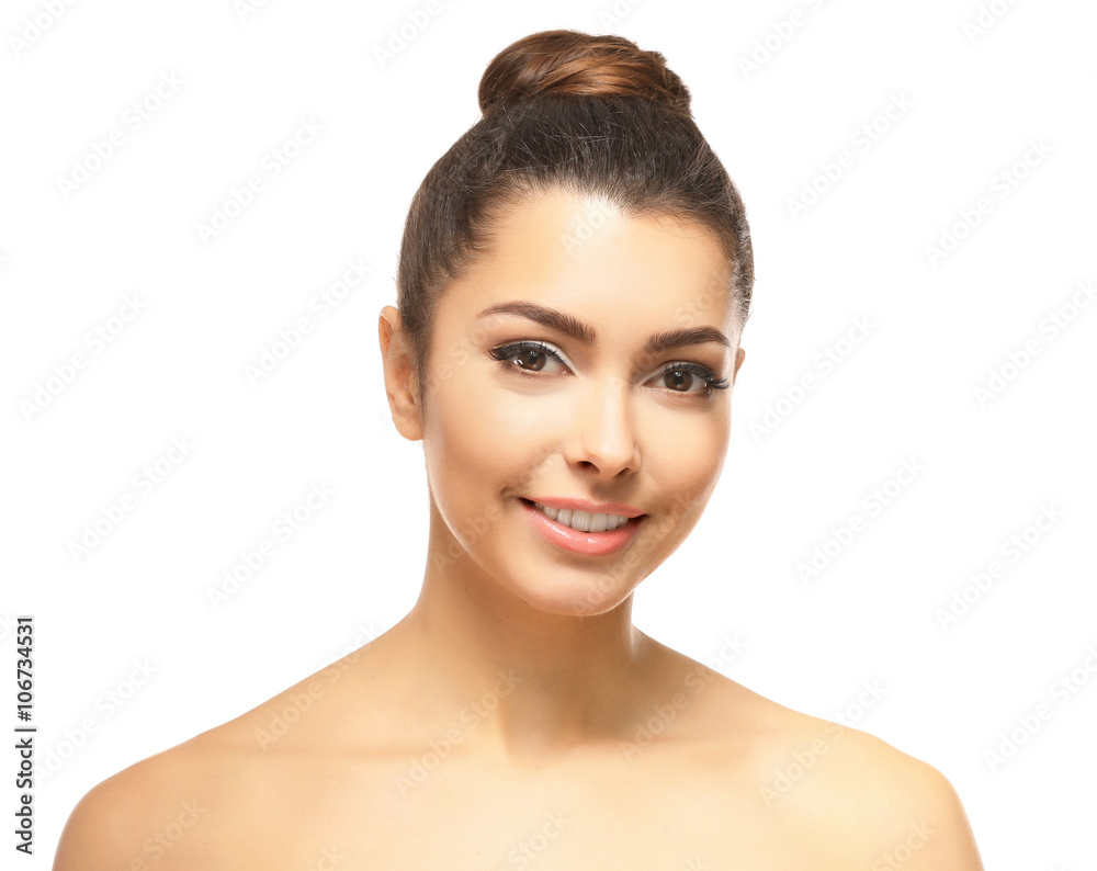Beautiful smiling young girl, isolated on white Beautiful smiling young girl, isolated on white