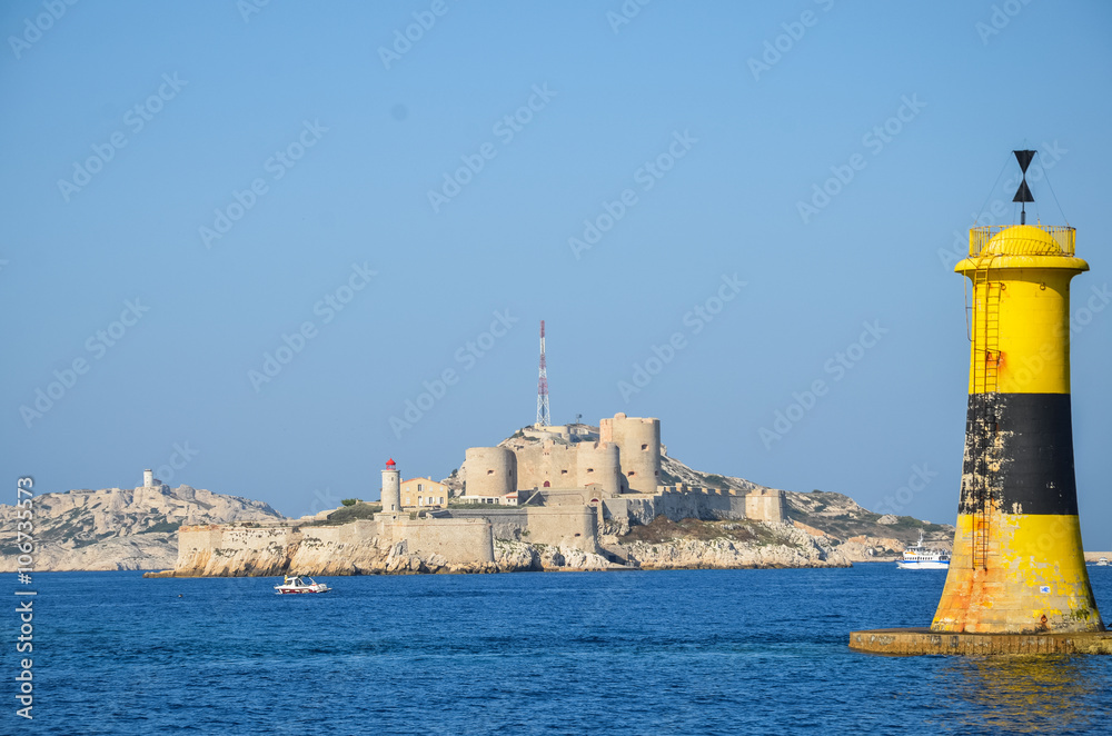 Chateau d'If,  Monte Cristo a novel by Alexandre Dumas. Mediterranean Sea.  Marseilles. France