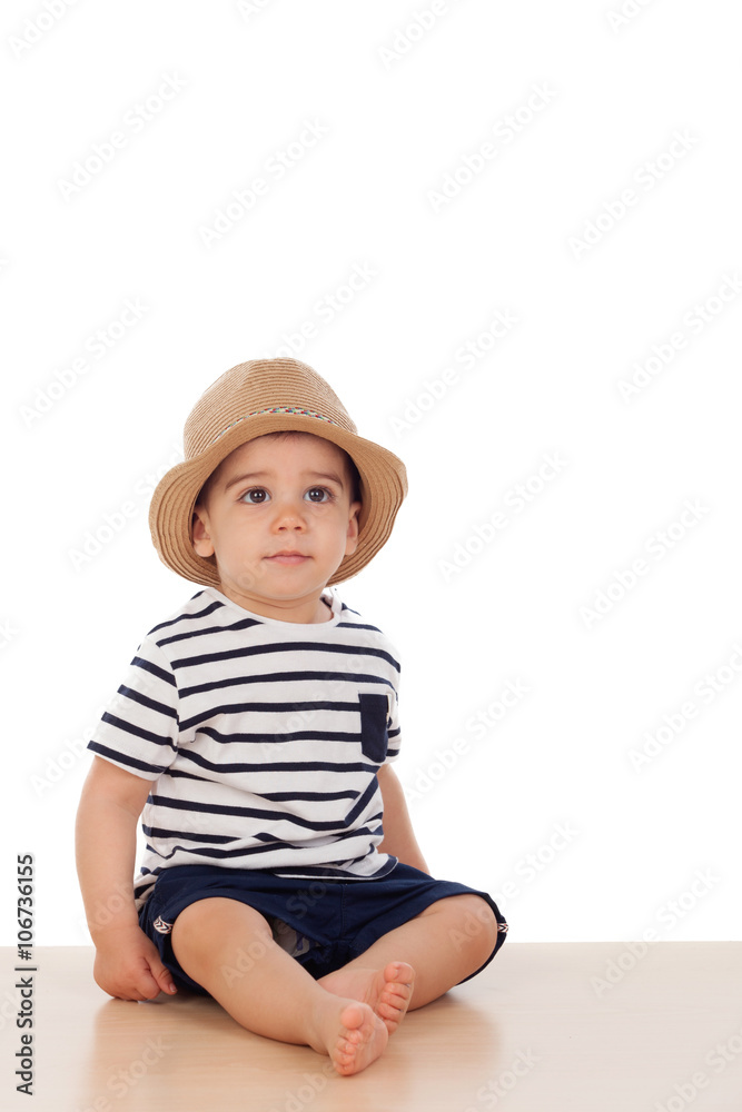 Nine month old baby with sailor look Nine month old baby with sailor look