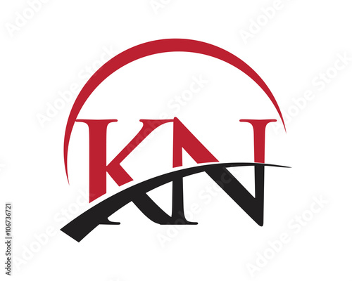 KN red letter logo swoosh