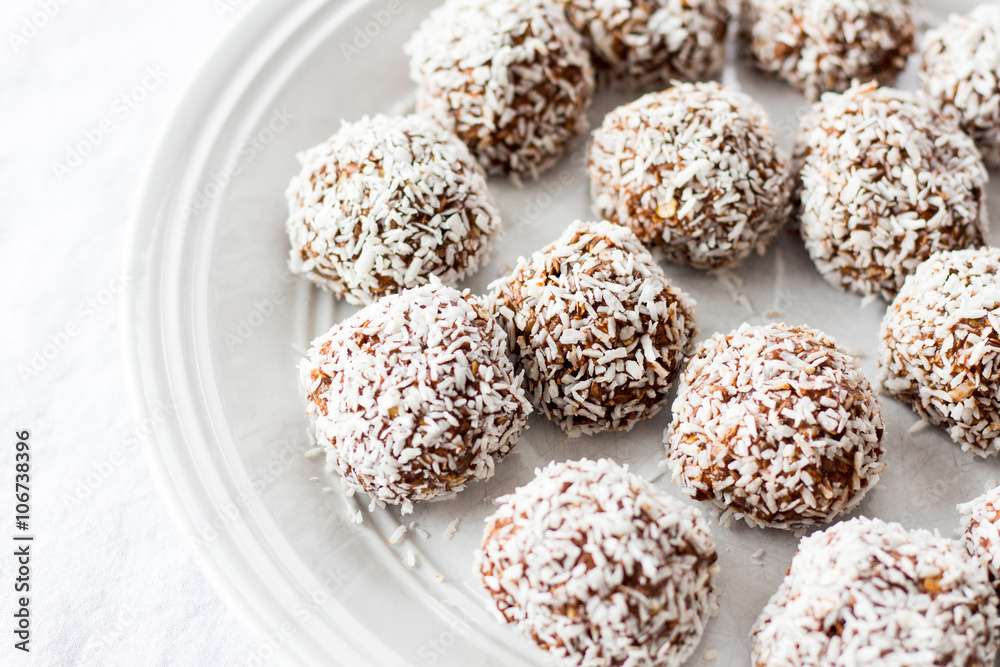 energy bites on a white background energy bites on a white background