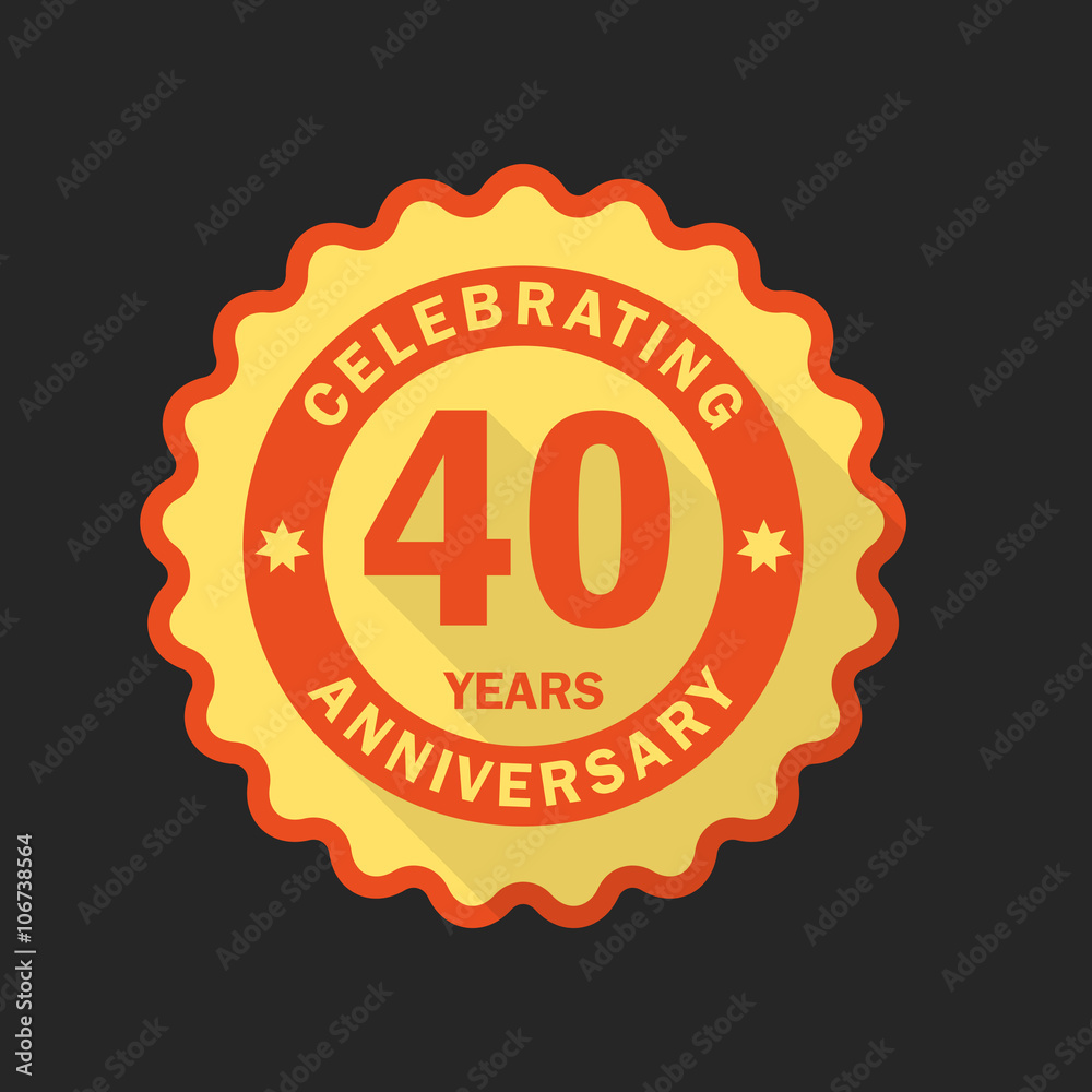 Fototapeta premium Anniversary emblem, logo template. Flat style icon