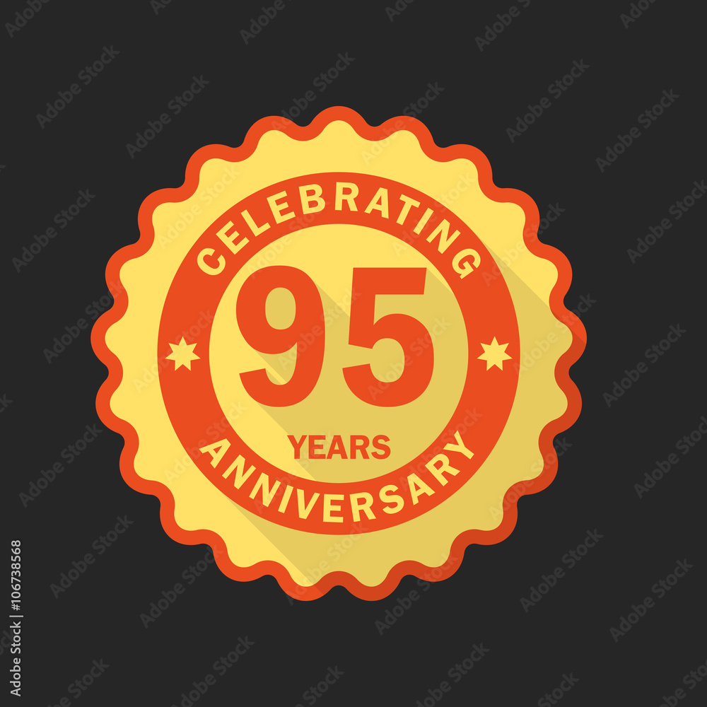 Fototapeta premium Anniversary emblem, logo template. Flat style icon
