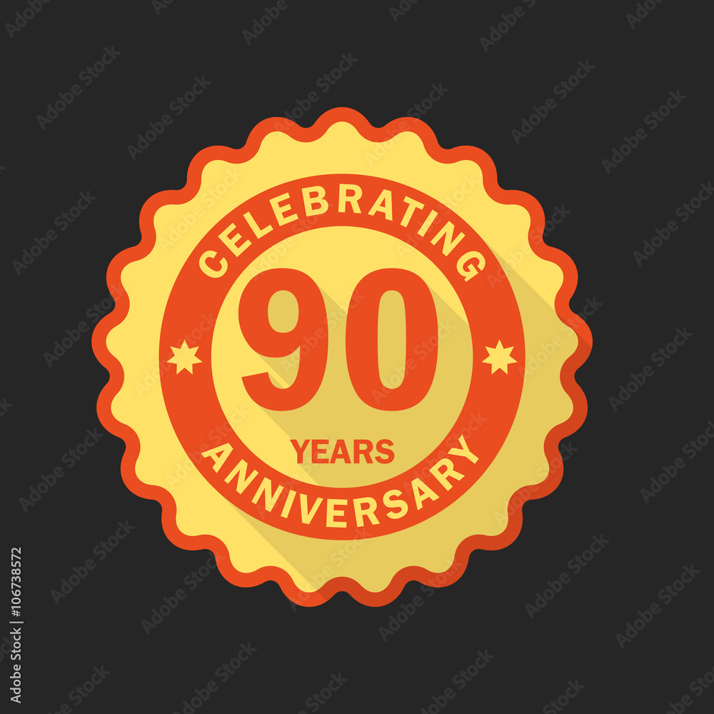 Fototapeta premium Anniversary emblem, logo template. Flat style icon