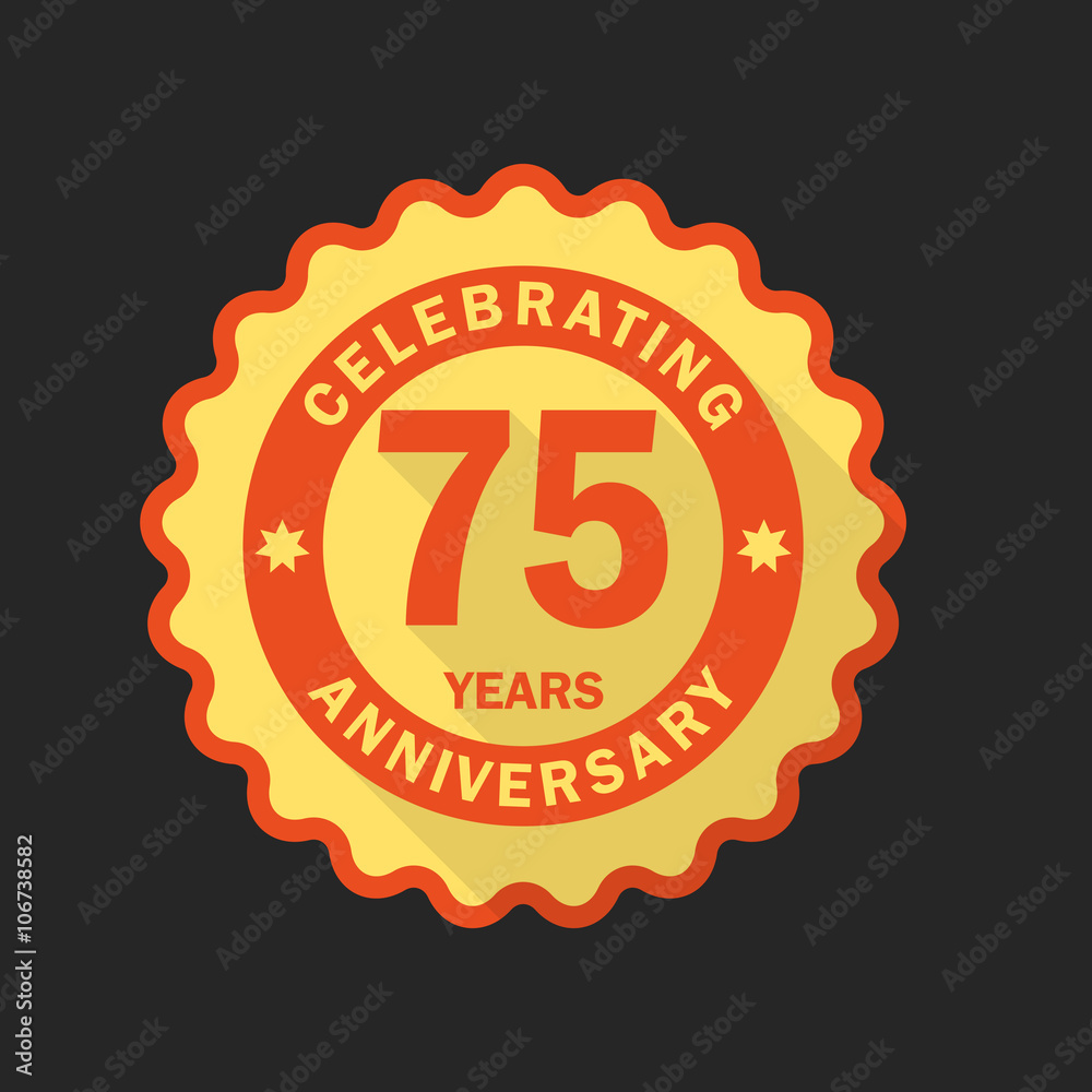 Fototapeta premium Anniversary emblem, logo template. Flat style icon