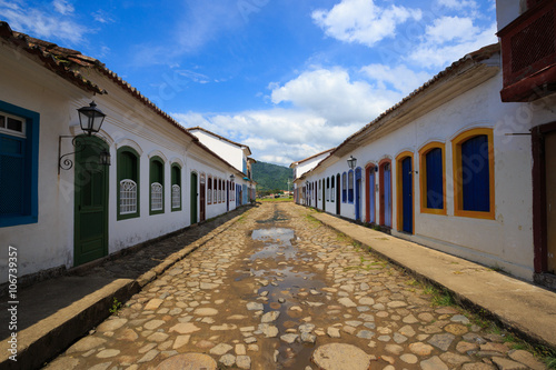 streets at the historical center of Parati, Brazil