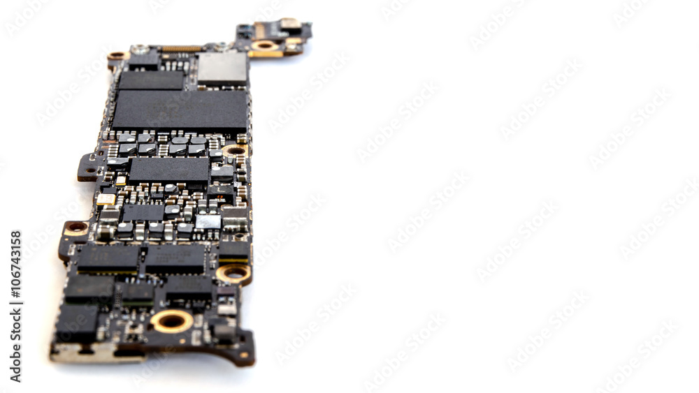 Smartphone circuit board isolate, Selective focus Smartphone circuit board isolate, Selective focus