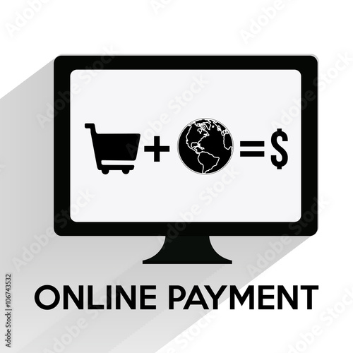 online payment flat illustration in color