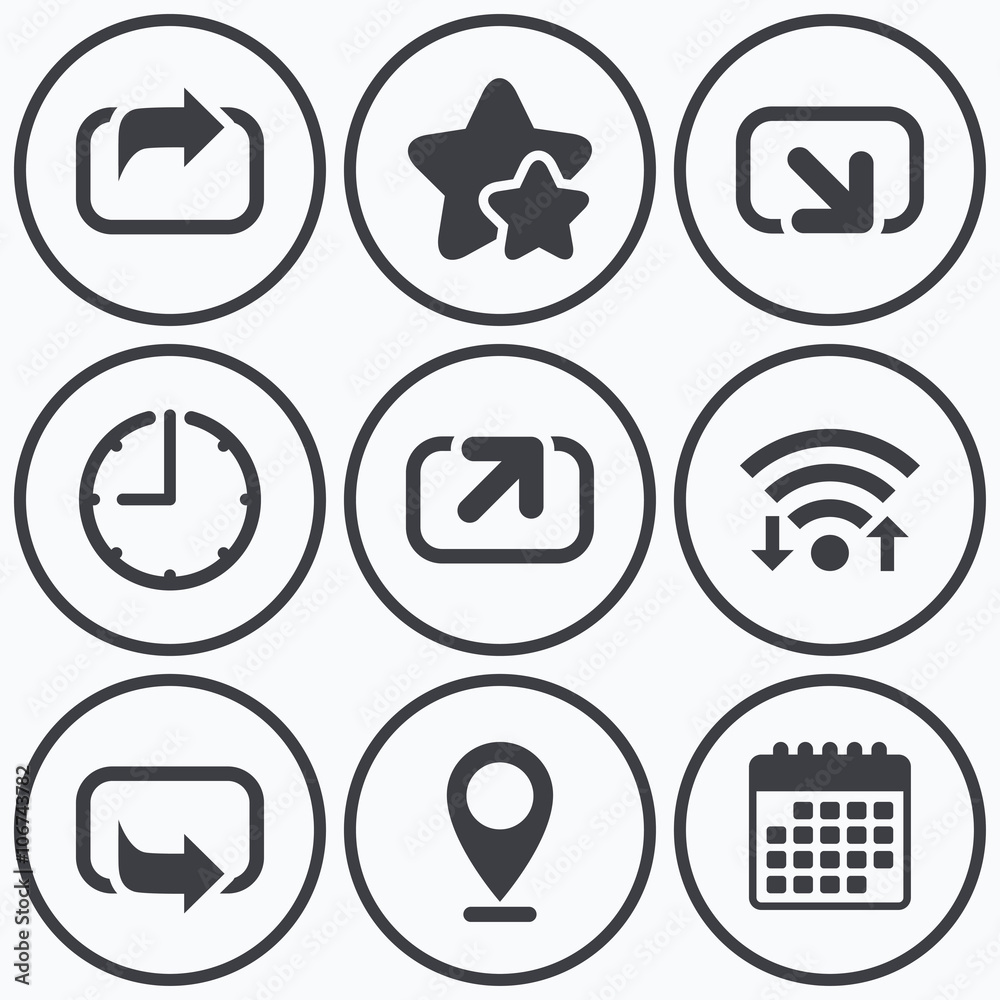 Action icons. Share symbols. Action icons. Share symbols.