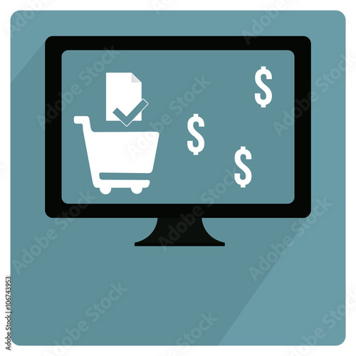 online payment flat illustration in color
