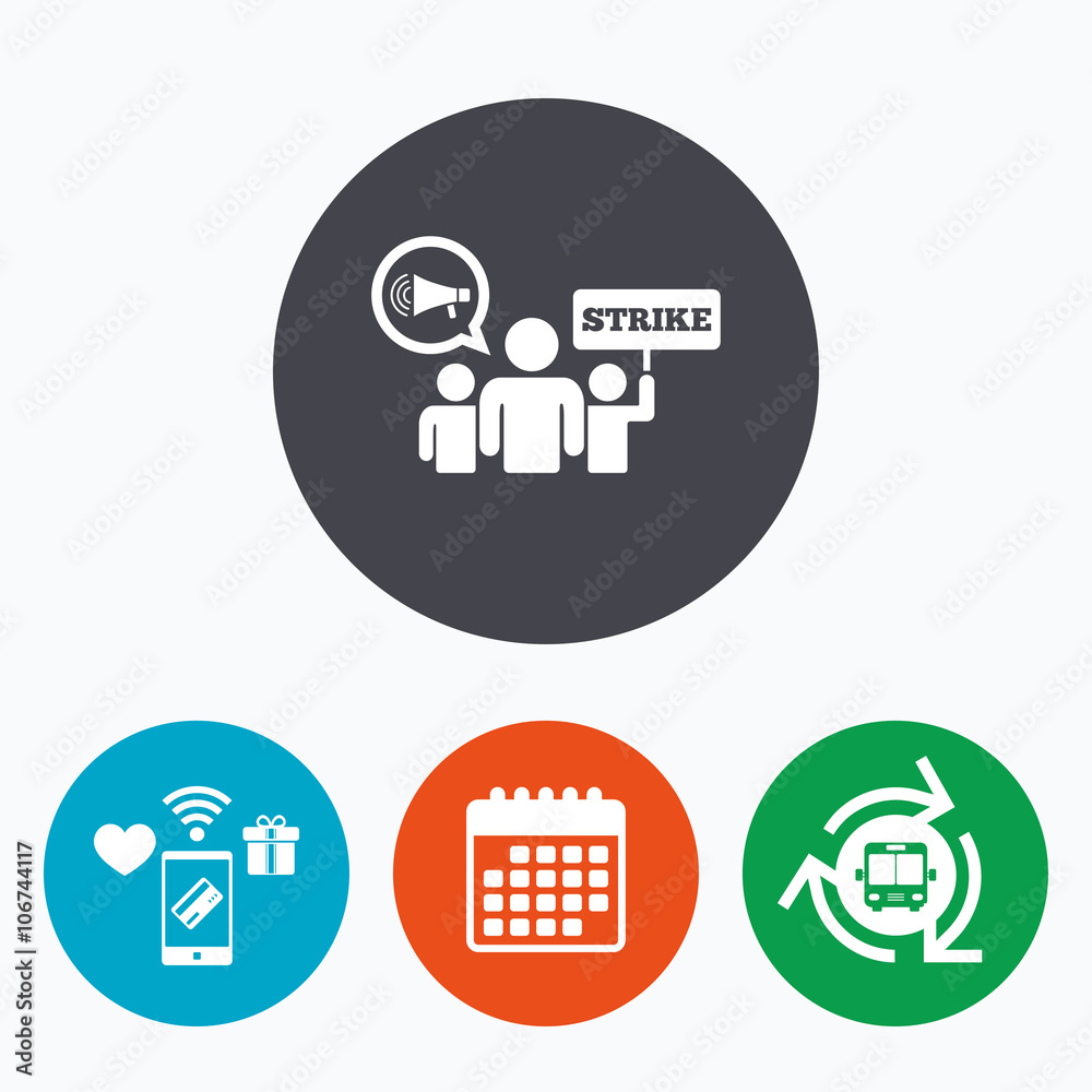Strike sign icon. Group of people symbol.