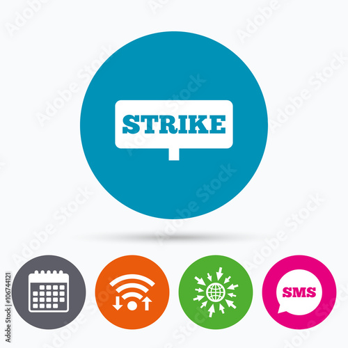 Strike sign icon. Protest banner symbol.
