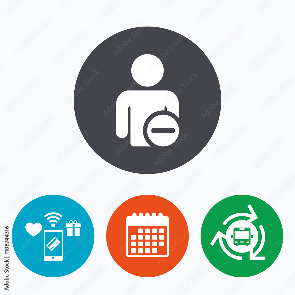 Delete user sign icon. Remove friend symbol. Delete user sign icon. Remove friend symbol.