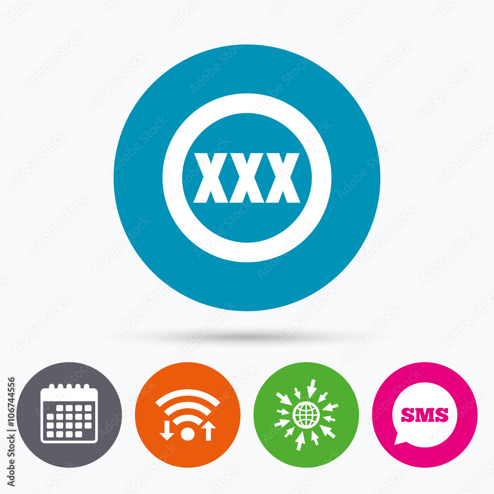 XXX sign icon. Adults only content symbol. XXX sign icon. Adults only content symbol.