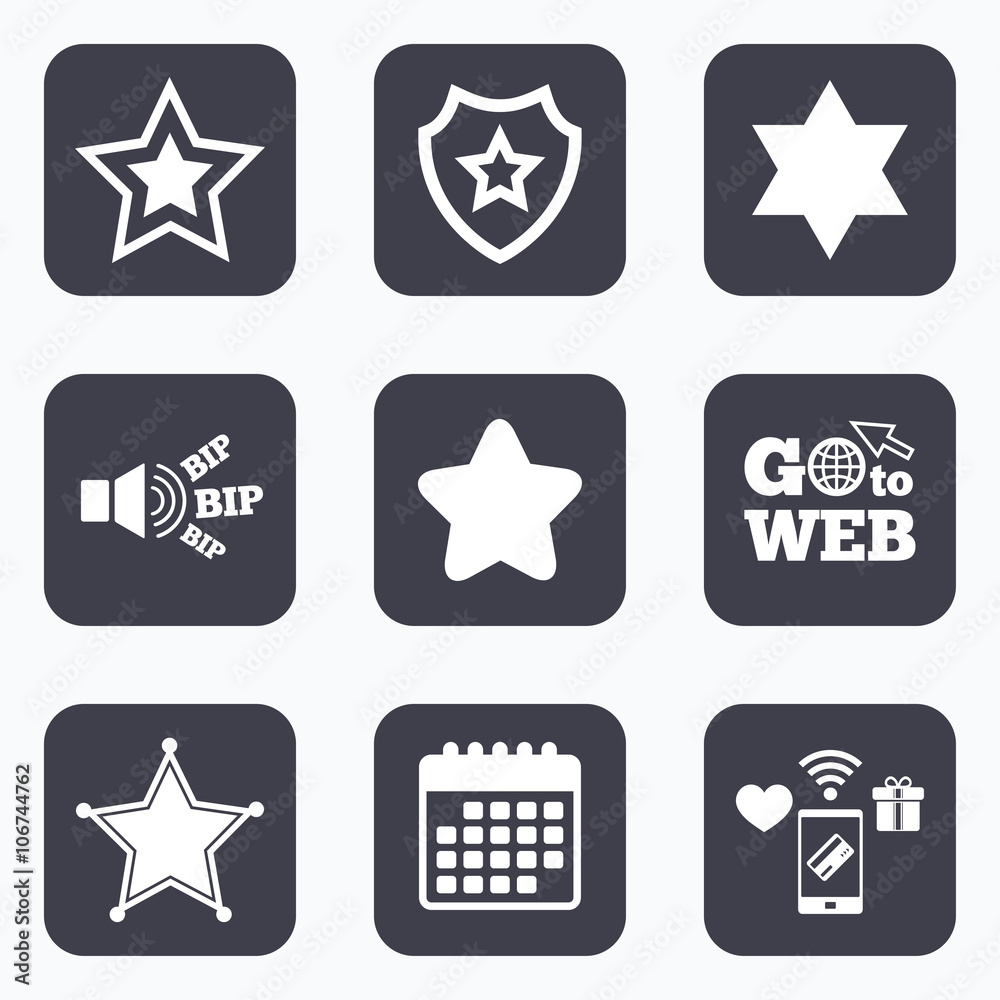Star of David icons. Symbol of Israel. Star of David icons. Symbol of Israel.