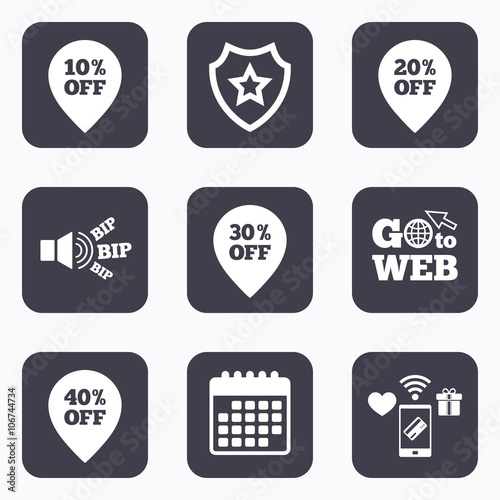 Sale pointer tag icons. Discount symbols.