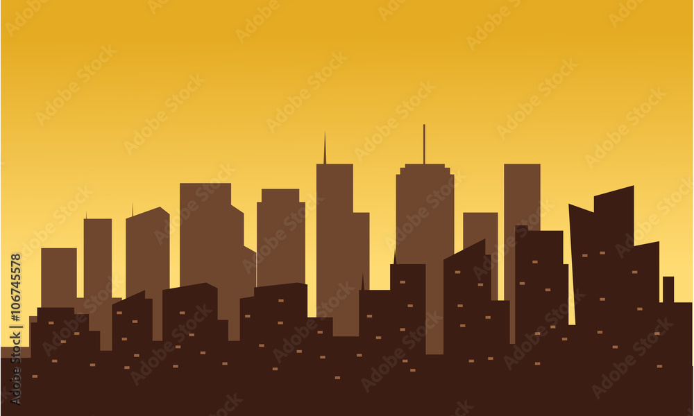 Fototapeta premium industrial silhouette at sunset