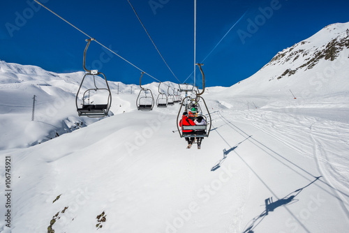 Chairlift in winter resort from formigal