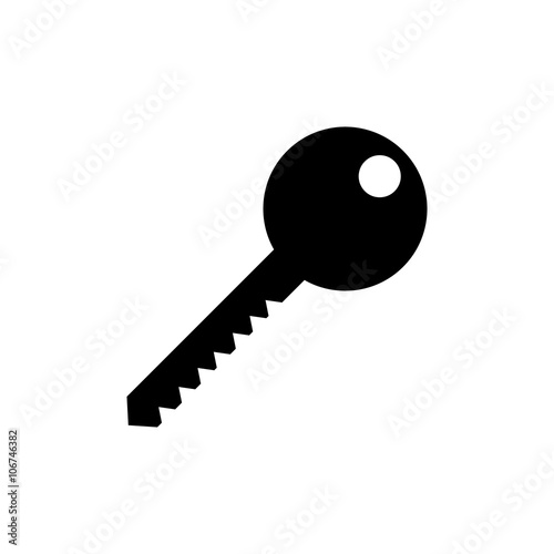 Key icon. Lock symbol. Security sign. Flat design style.